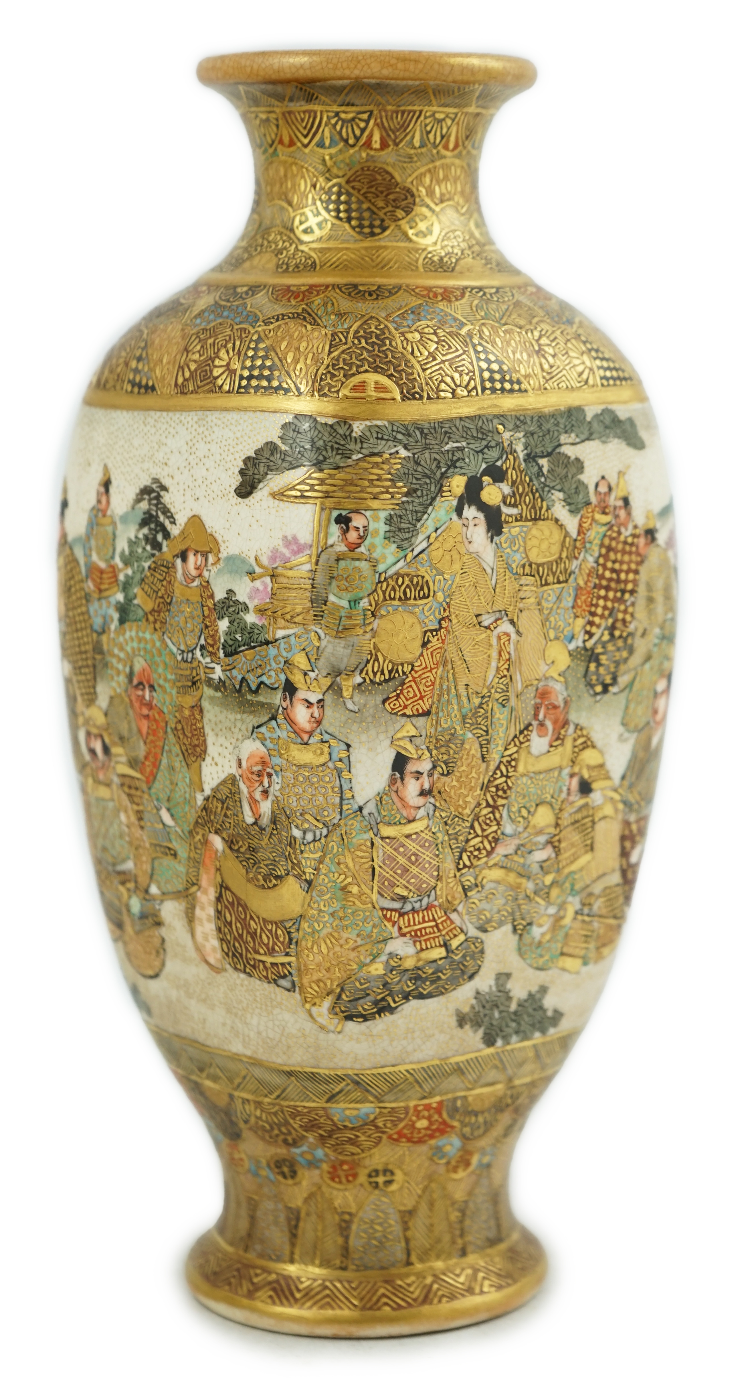 A Japanese Satsuma square section vase, Meiji period